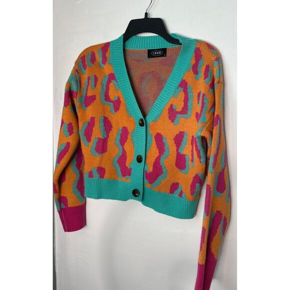 Cider Sweaters - Cider Women’s Cardigan Size Small – Multicolor Artsy Boho Indie Button Front Kni